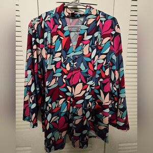 Cable & Gauge Multicolor Leaf Print Top